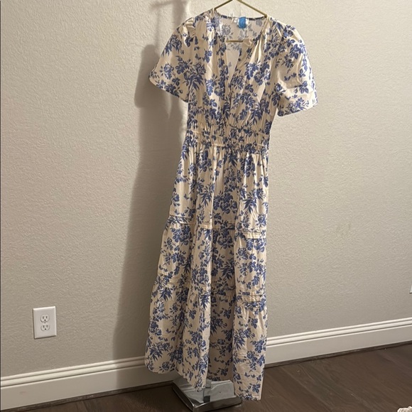 Floral Blue and White Maxi Dress - Picture 1 of 8